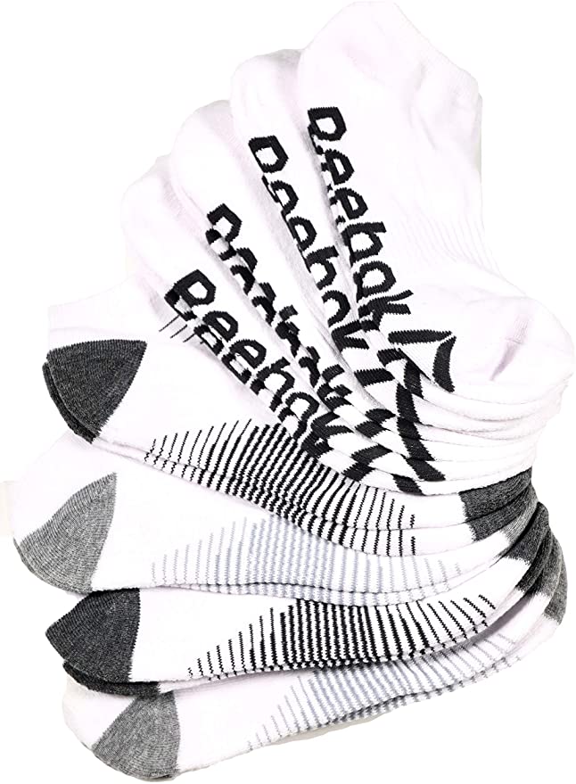 Reebok Men's Low-Cut Socks Performance Training 8 Pairs, Size 10-13 (White)